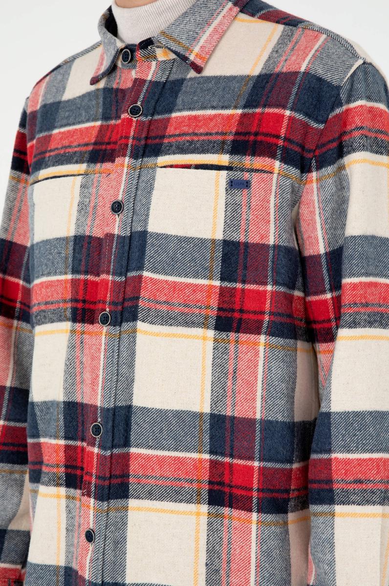 Erkek Saks Uzun Kollu Gömlek