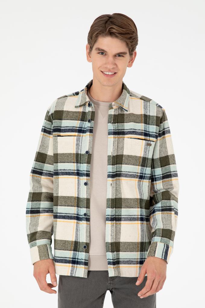 Erkek Haki Uzun Kollu Gömlek