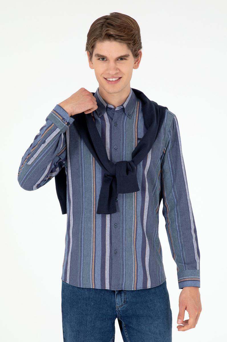 Erkek Koyu Yeşil Uzun Kollu Gömlek