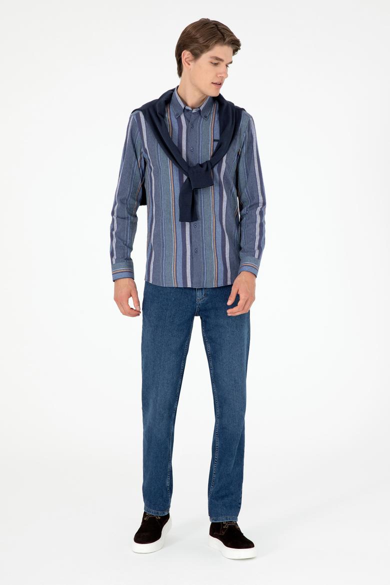 Erkek Koyu Yeşil Uzun Kollu Gömlek - 50291233008