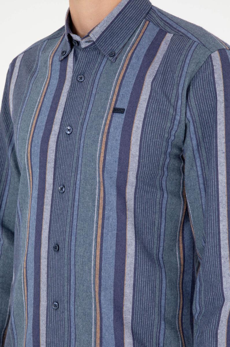 Erkek Koyu Yeşil Uzun Kollu Gömlek