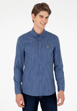 Erkek Mavi Uzun Kollu Gömlek - 50292418016