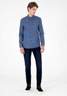 Erkek Mavi Uzun Kollu Gömlek - 50292418016