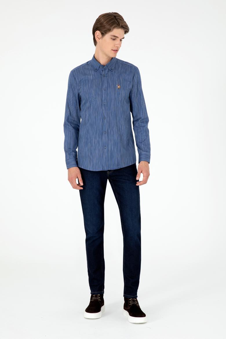 Erkek Mavi Uzun Kollu Gömlek - 50292418016