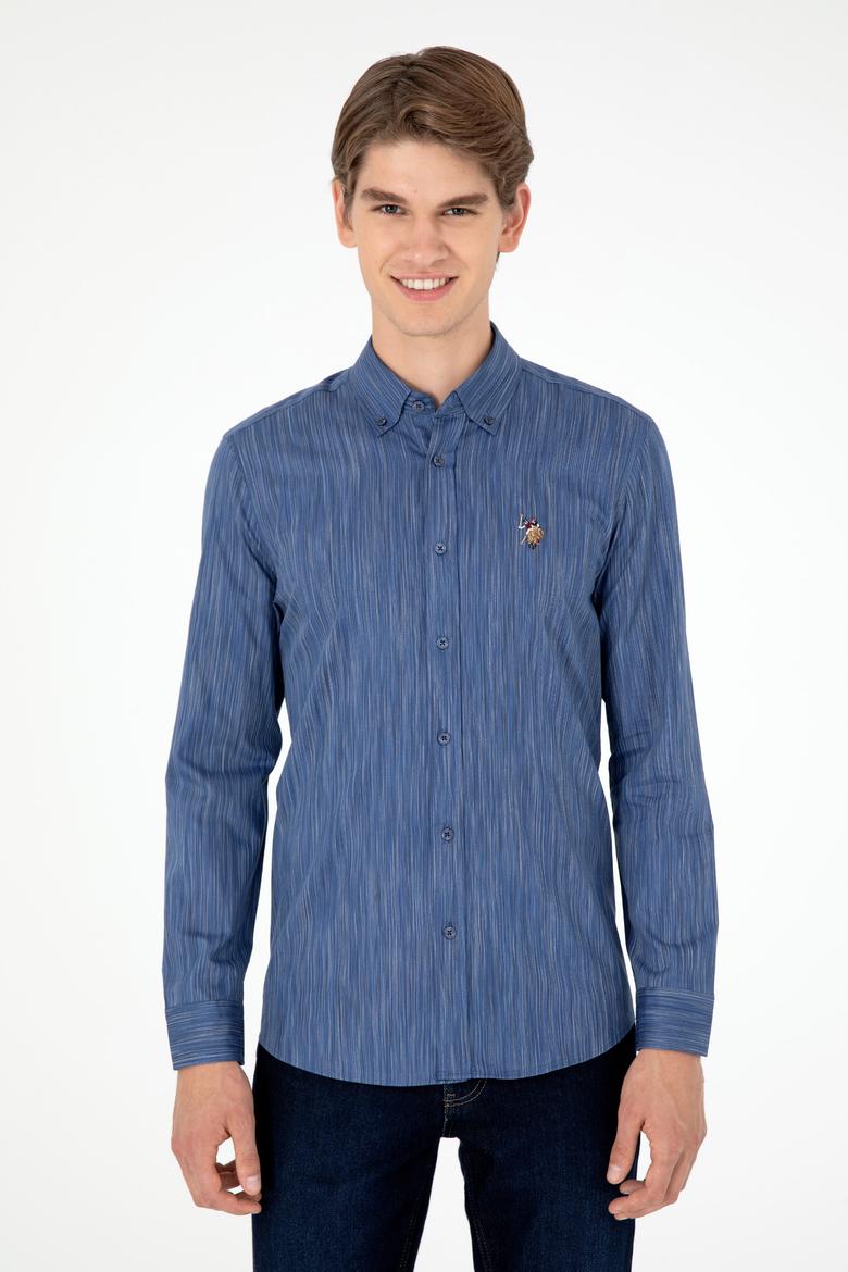 Erkek Mavi Uzun Kollu Gömlek - 50292418016
