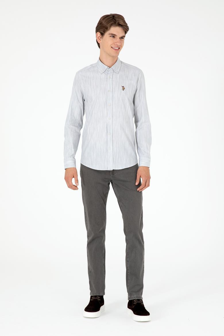 Erkek Açık Gri Uzun Kollu Gömlek - 50292418001
