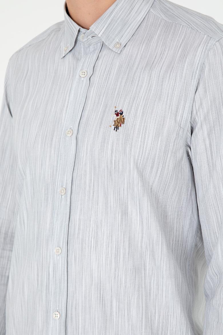 Erkek Açık Gri Uzun Kollu Gömlek - 50292418001