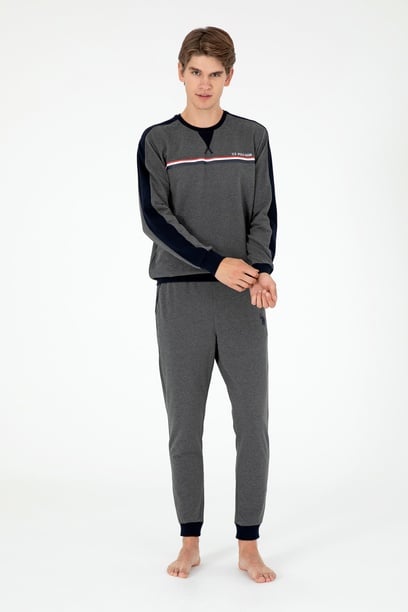 Erkek Antrasit Melanj Pijama Takımı