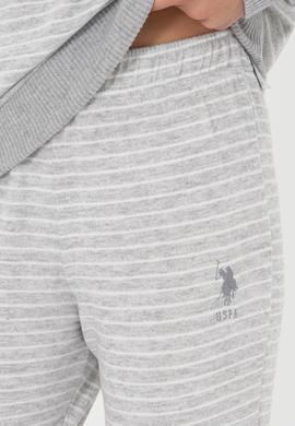 Kadın Gri Melanj Pijama Takımı - 50302029006