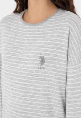 Kadın Gri Melanj Pijama Takımı - 50302029006