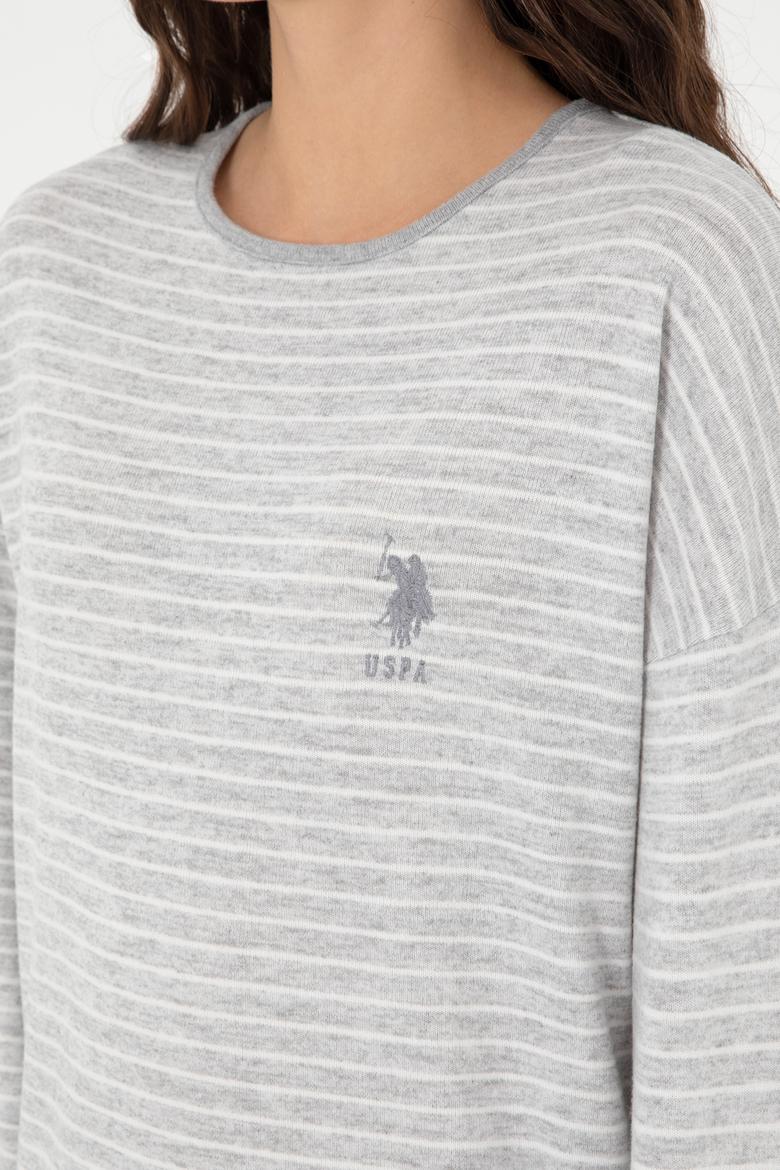 Kadın Gri Melanj Pijama Takımı - 50302029006