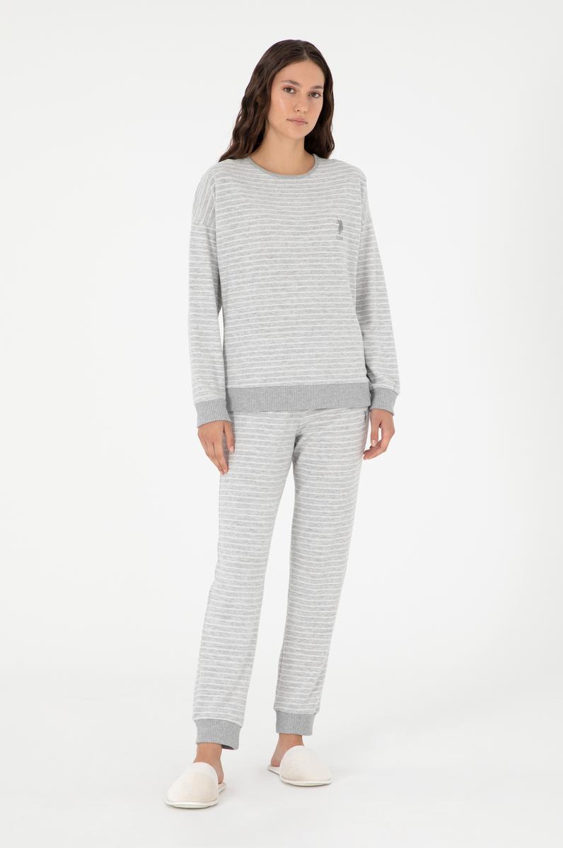 Kadın Gri Melanj Pijama Takımı