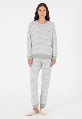 Kadın Gri Melanj Pijama Takımı - 50302029006