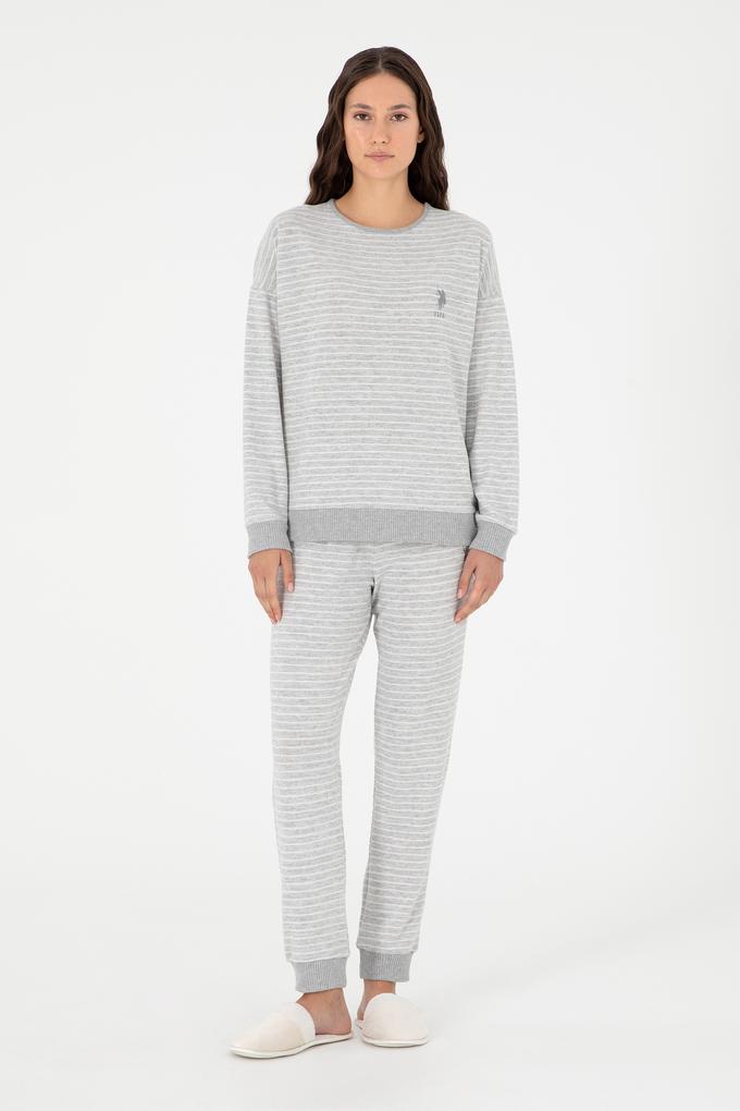 Kadın Gri Melanj Pijama Takımı