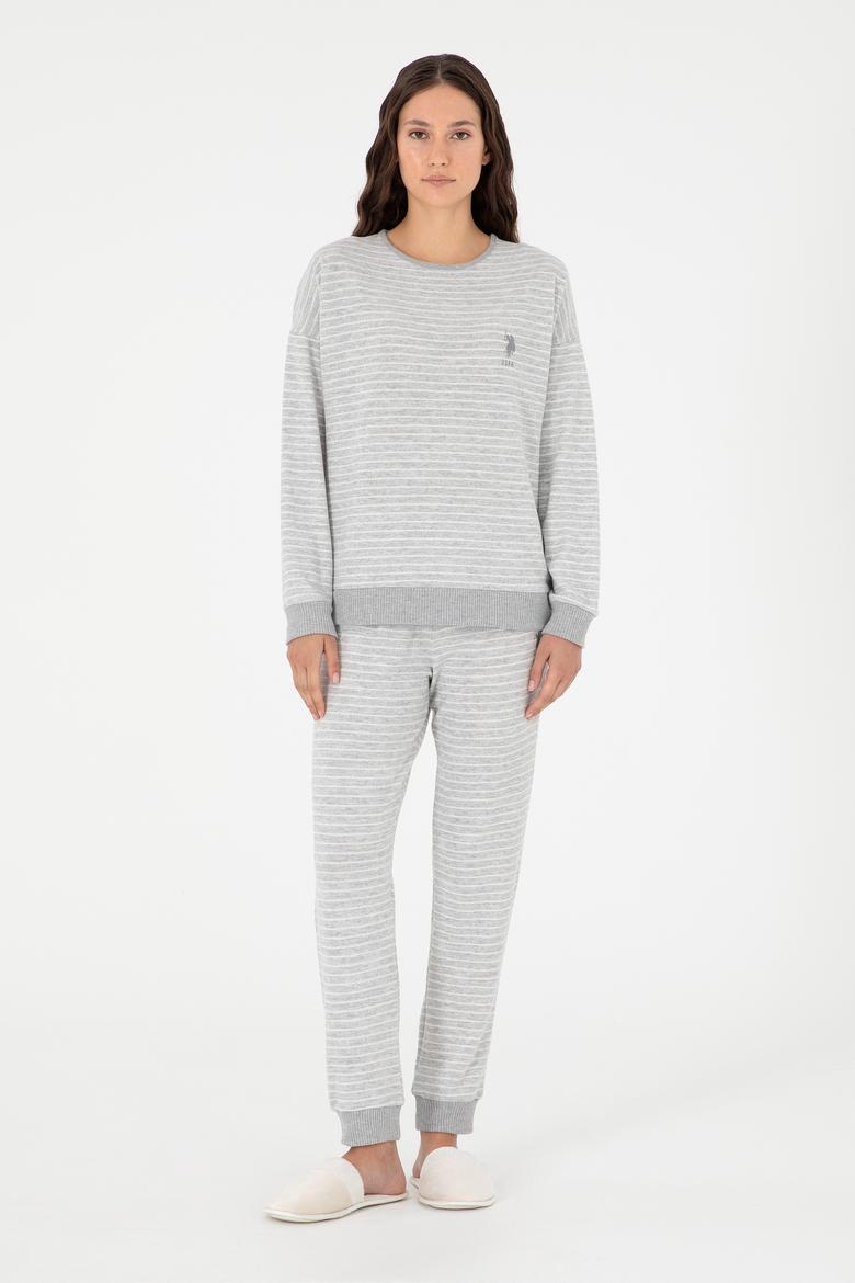 Kadın Gri Melanj Pijama Takımı