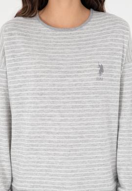 Kadın Gri Melanj Pijama Takımı - 50302029006