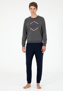 Erkek Antrasit Melanj Pijama Takımı - 50301715002