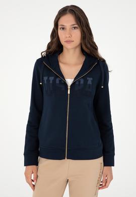 Kadın Lacivert Basic Kapüşonlu Sweatshirt - 50289540016