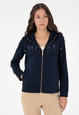 Kadın Lacivert Basic Kapüşonlu Sweatshirt - 50289540016