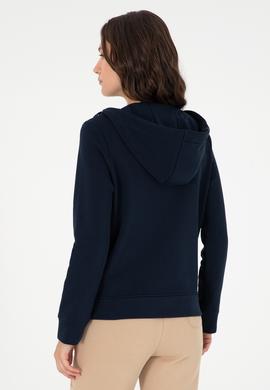 Kadın Lacivert Basic Kapüşonlu Sweatshirt - 50289540016