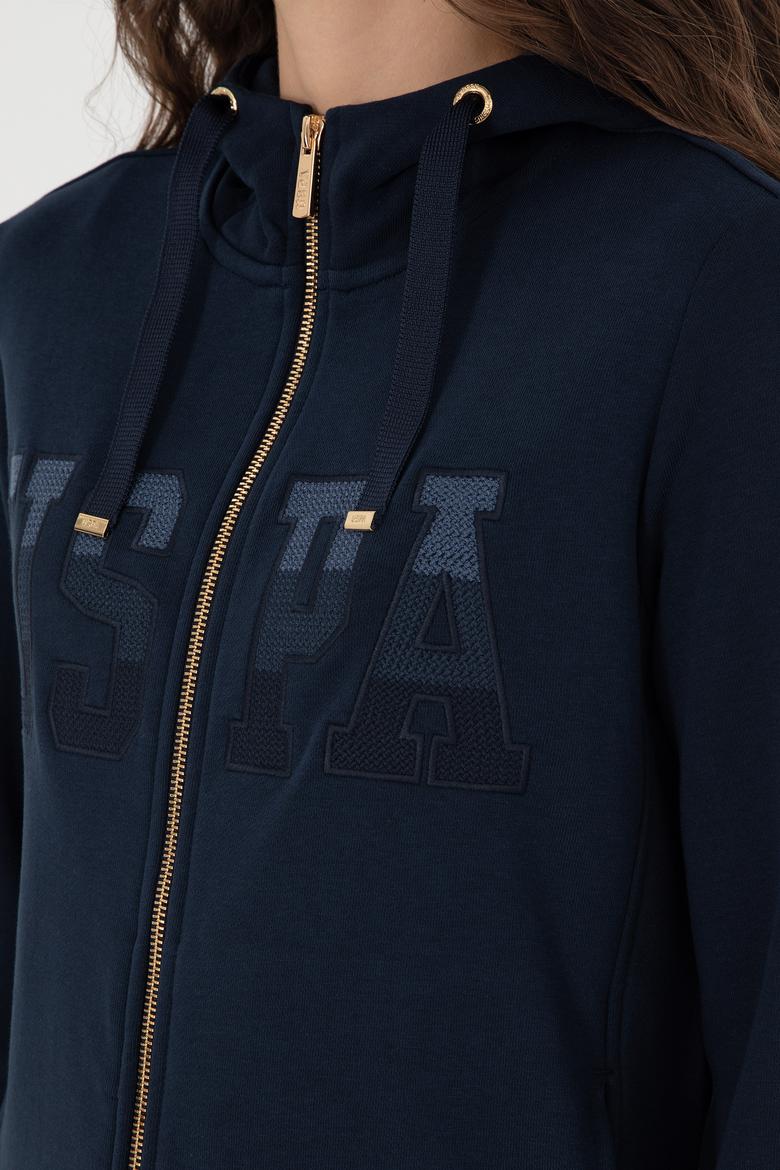 Kadın Lacivert Basic Kapüşonlu Sweatshirt - 50289540016