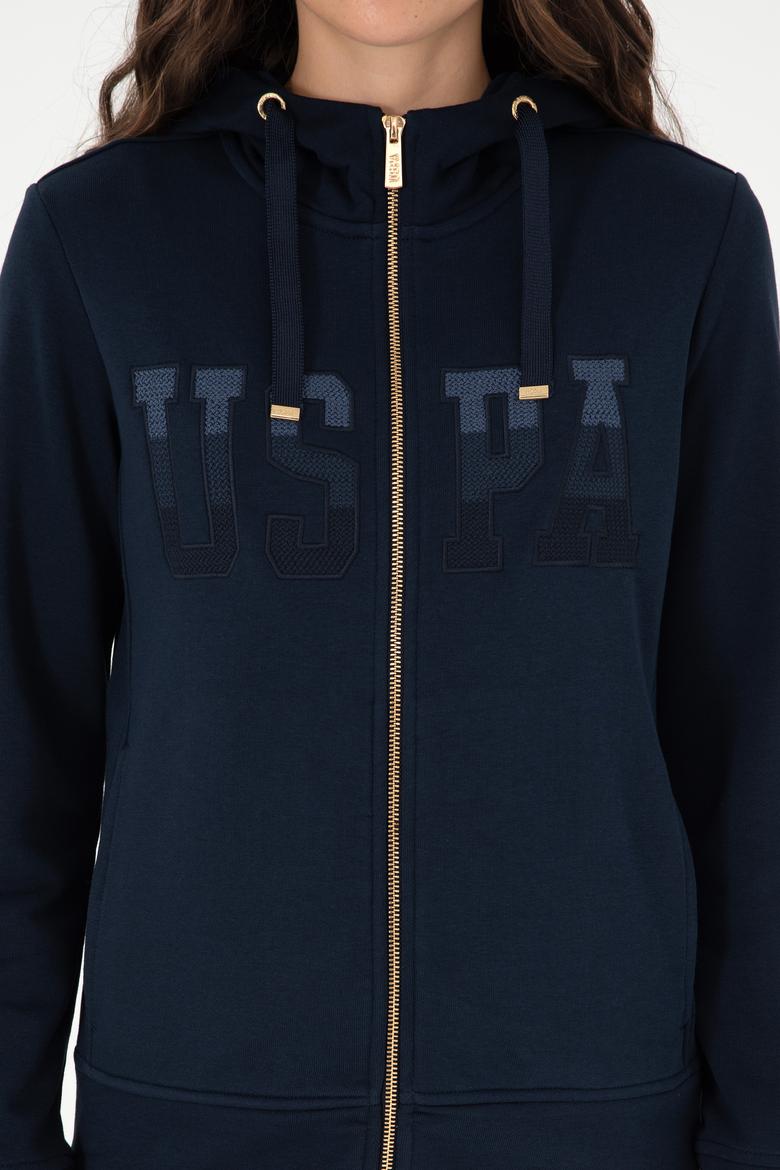 Kadın Lacivert Basic Kapüşonlu Sweatshirt - 50289540016