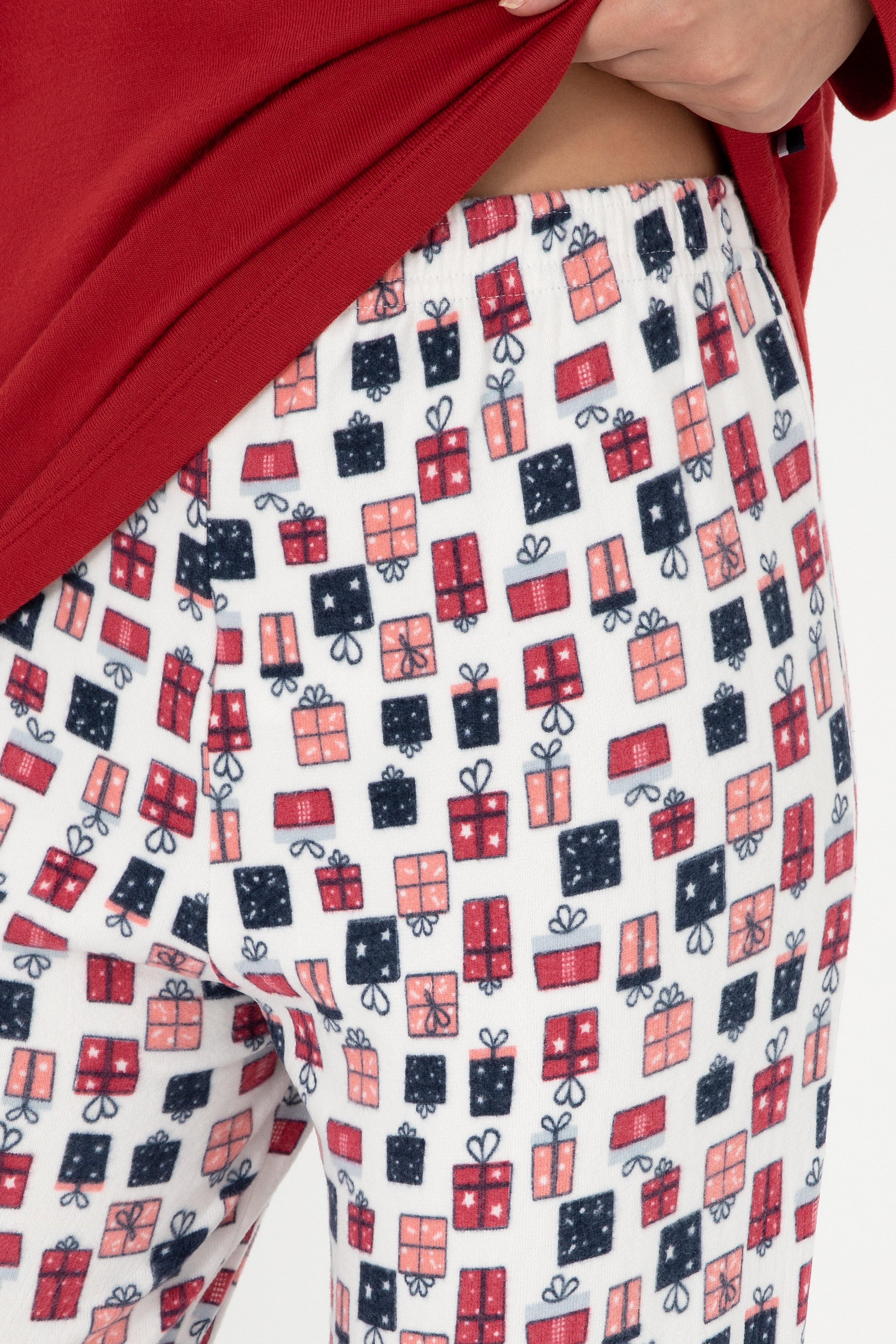 Kadın Bordo Yılbalı Temalı Pijama Takım - Image 7