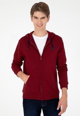 Erkek Bordo Örme Hırka - 50295147001