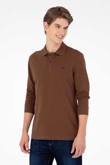 Erkek Kahverengi Basic Sweatshirt