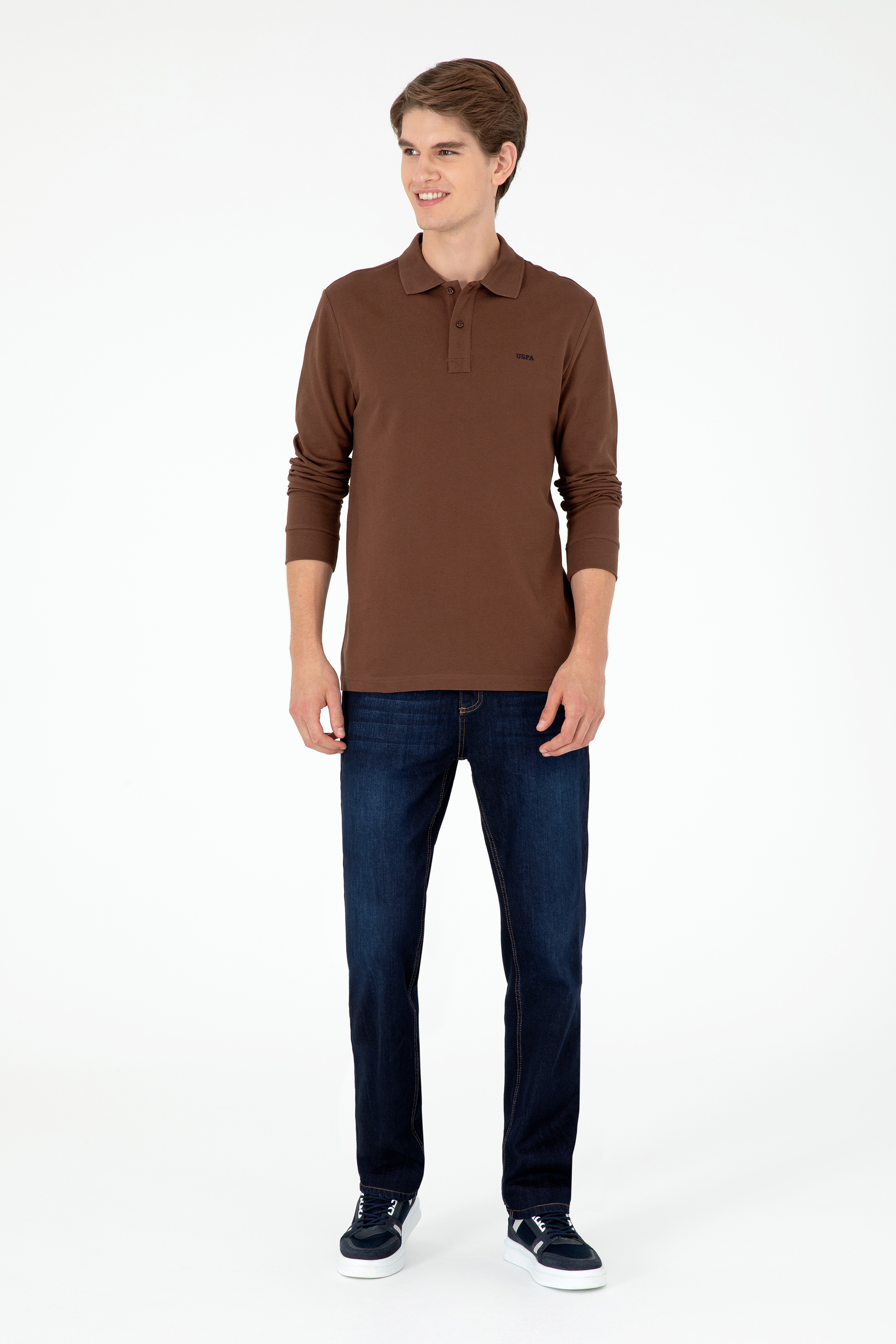 Erkek Kahverengi Basic Sweatshirt
