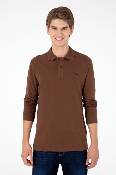 Erkek Kahverengi Basic Sweatshirt