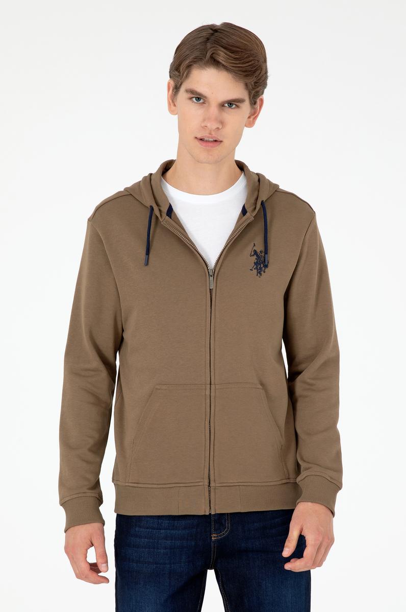 Erkek Haki Örme Hırka