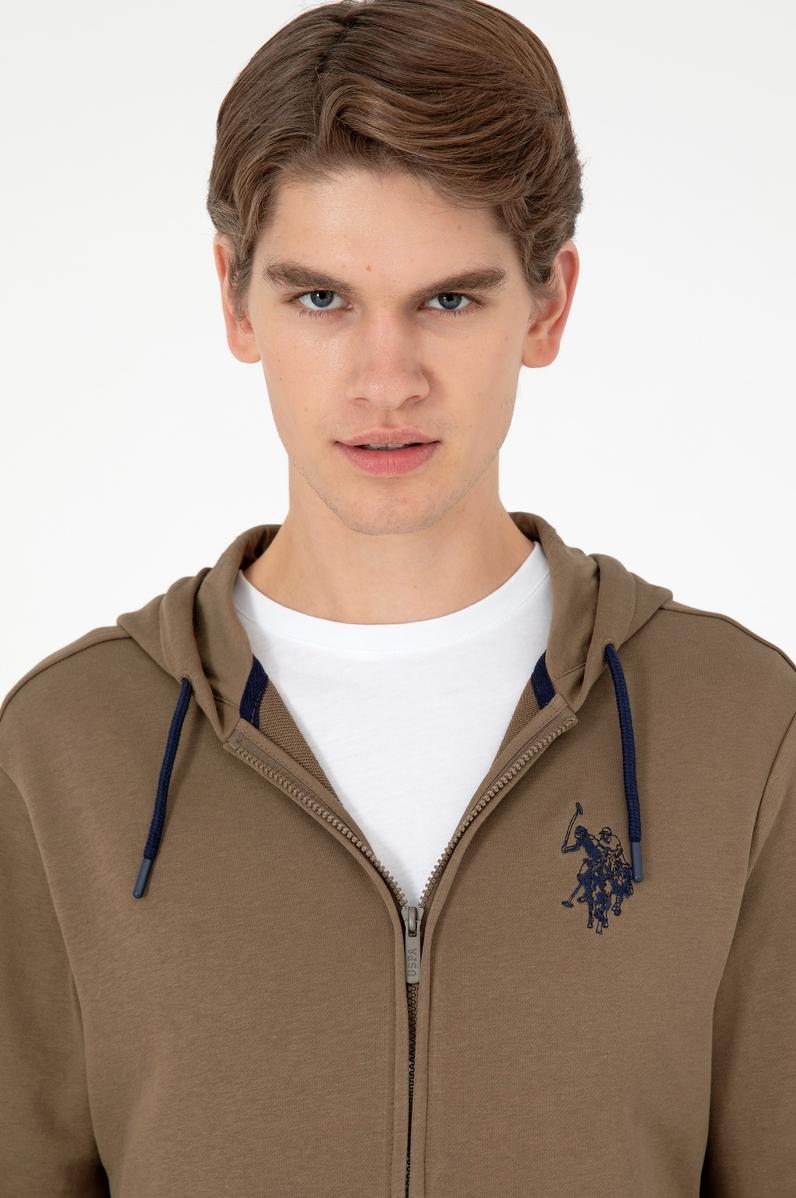 Erkek Haki Örme Hırka