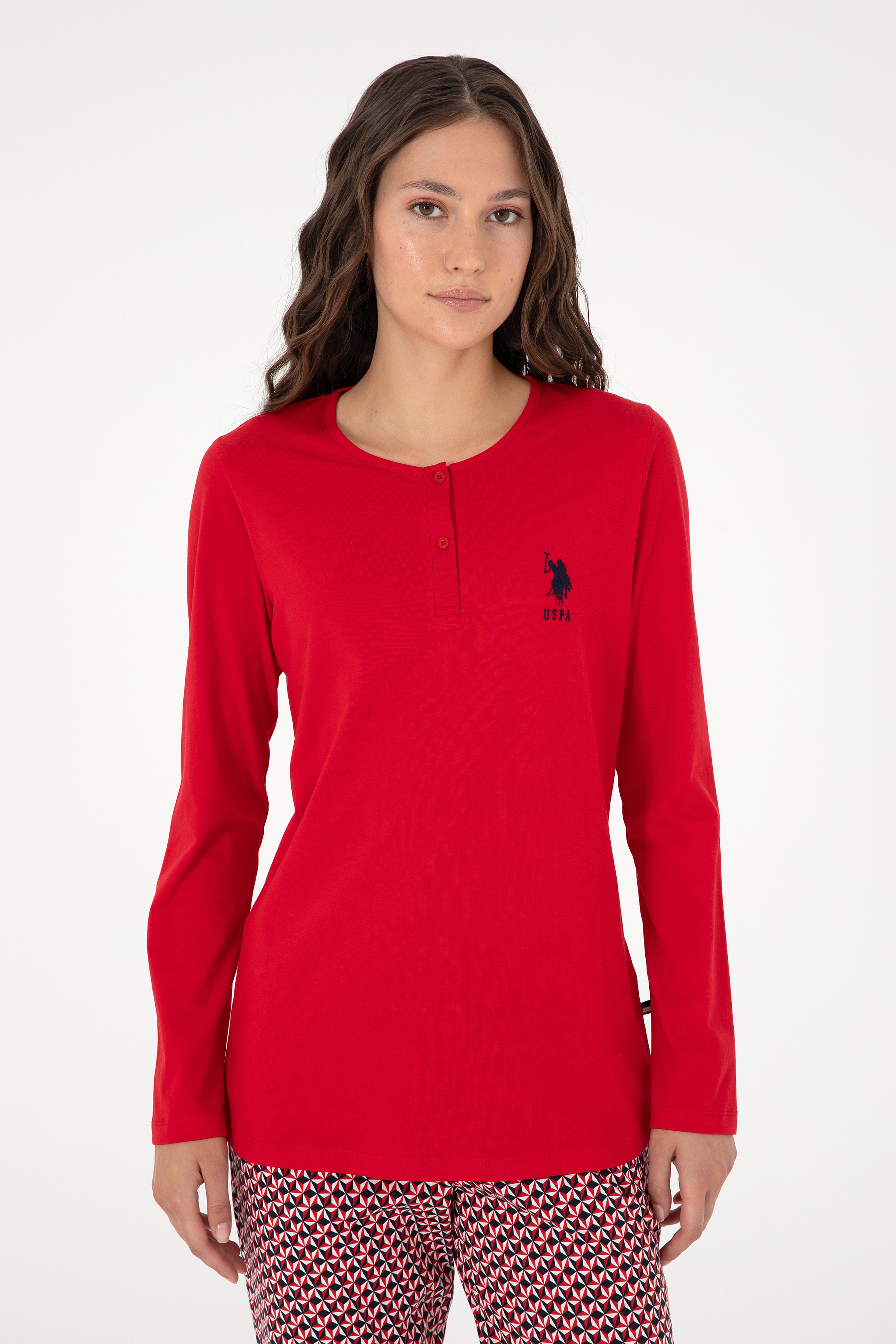 Kadın Kırmızı Pijama Takımı - Image 3