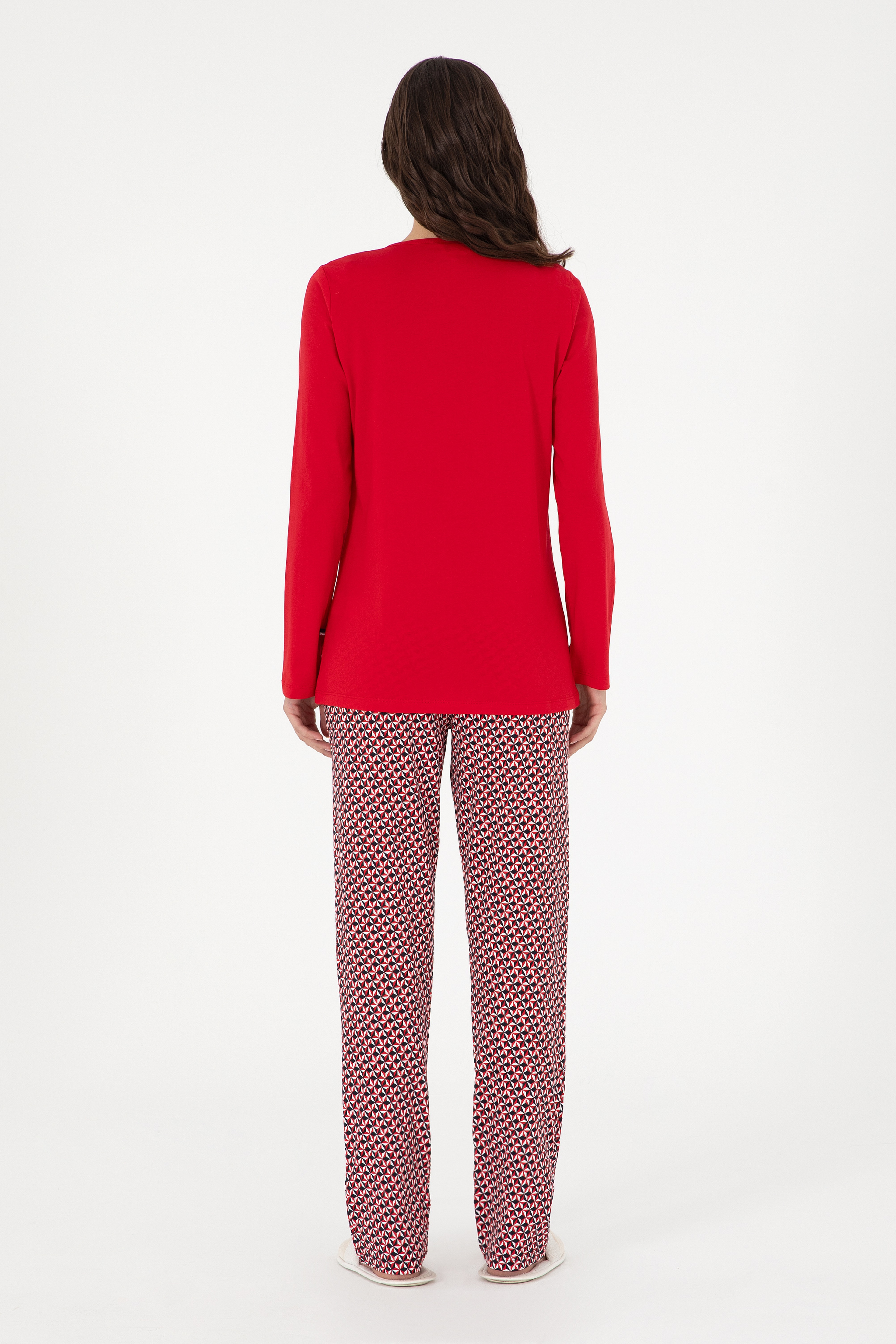 Kadın Kırmızı Pijama Takımı - Image 4