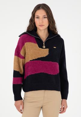 Kadın Lacivert V Yaka Kazak - 50293108006