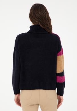 Kadın Lacivert V Yaka Kazak - 50293108006