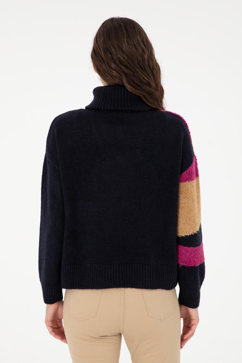 Kadın Lacivert V Yaka Kazak - 50293108006