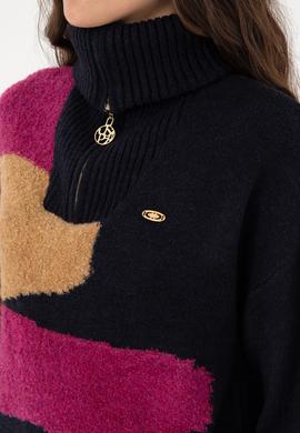 Kadın Lacivert V Yaka Kazak - 50293108006