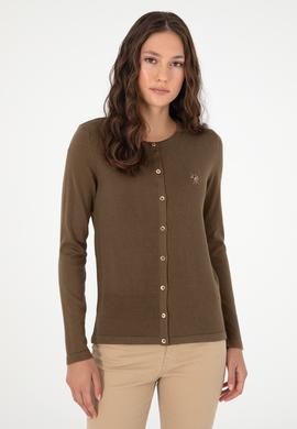 Kadın Haki Basic Triko Hırka - 50288991074