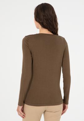 Kadın Haki Basic Triko Hırka - 50288991074