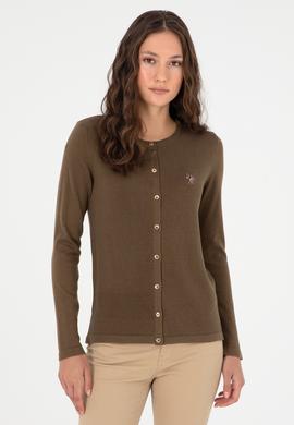 Kadın Haki Basic Triko Hırka - 50288991074