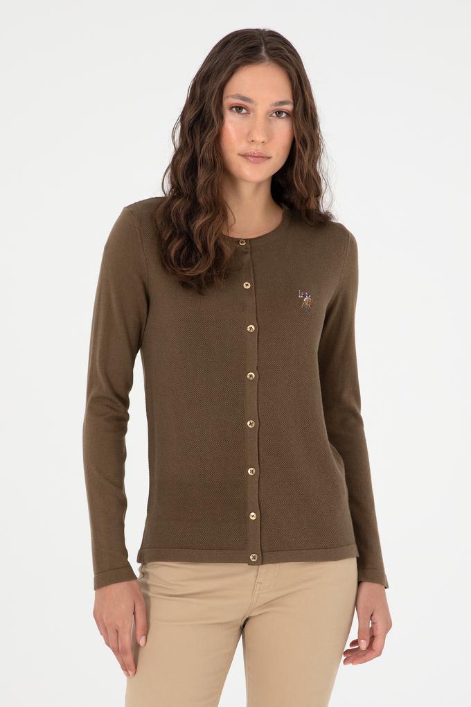 Kadın Haki Basic Triko Hırka