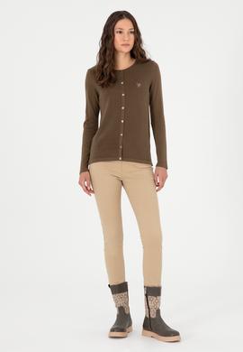 Kadın Haki Basic Triko Hırka - 50288991074