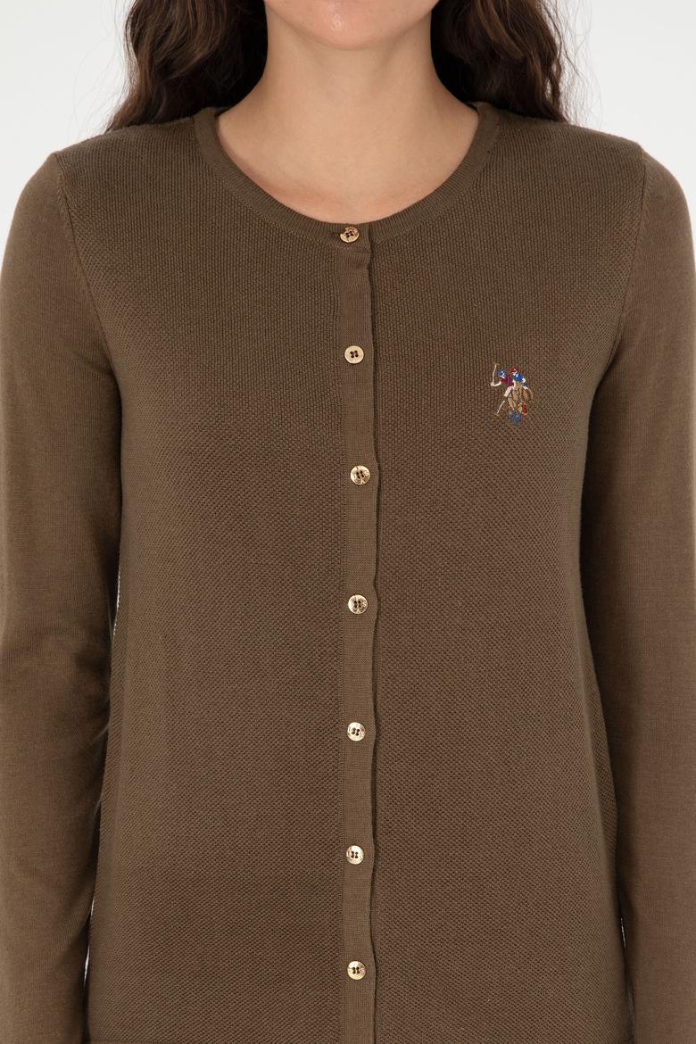 Kadın Haki Basic Triko Hırka - 50288991074