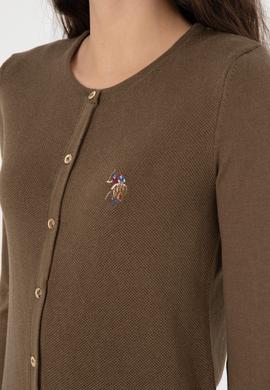 Kadın Haki Basic Triko Hırka - 50288991074