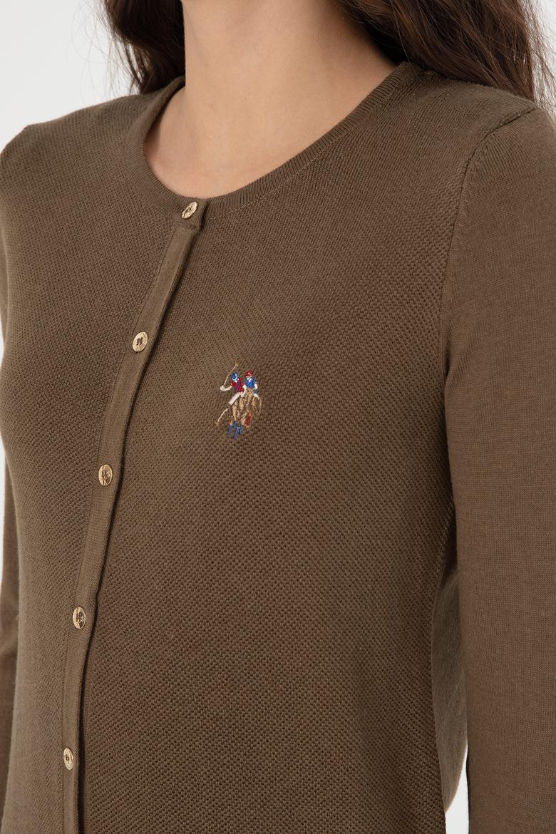 Kadın Haki Basic Triko Hırka - 50288991074