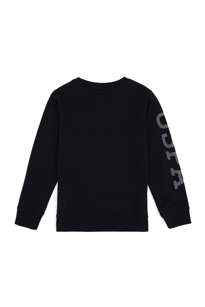 Erkek Çocuk Siyah Bisiklet Yaka Sweatshirt