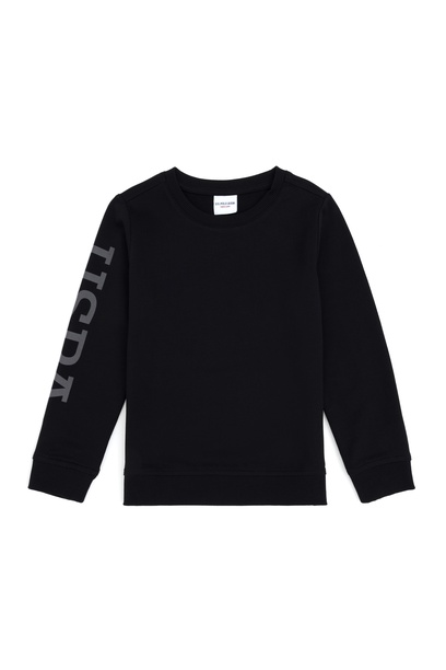 Erkek Çocuk Siyah Bisiklet Yaka Sweatshirt