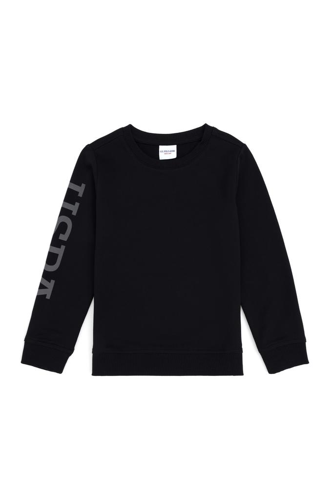 Erkek Çocuk Siyah Bisiklet Yaka Sweatshirt